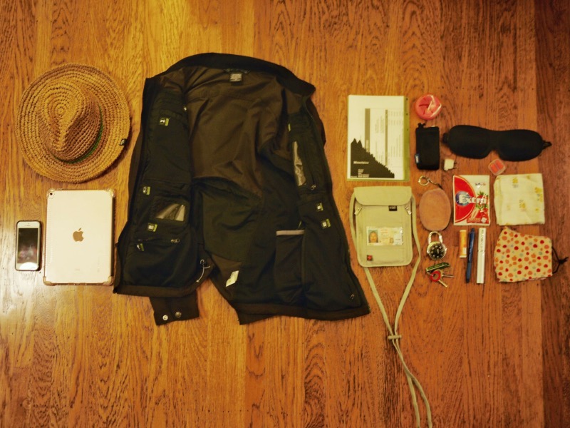 Travel jacket: before packing