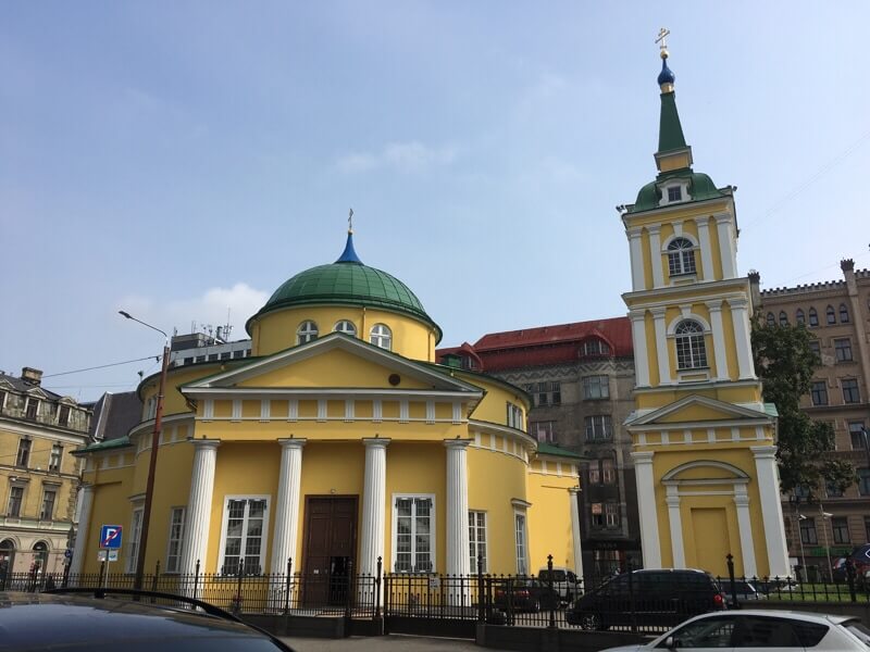 Bright Russian orthodox church