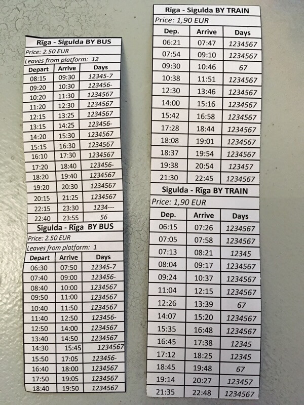 Timetables