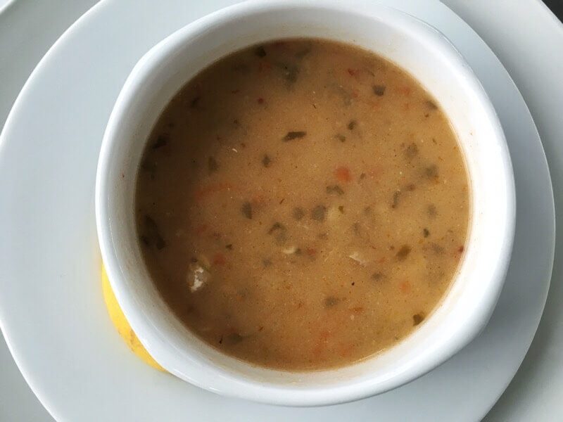 Small bowl of fish soup