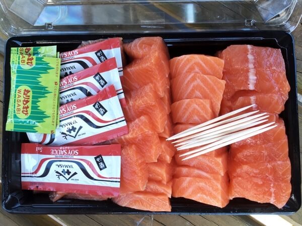 Fresh salmon sashimi